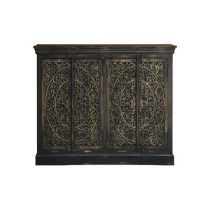 ตู้ข้างเตียงไม้แกะสลักลายแมนดาลา |   ตู้เก็บของโบราณสีดำและสีทอง |   ห้องนั่งเล่นและบุฟเฟ่ต์รับประทานอาหาร - Product Image 4