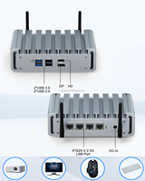 Mini PC Sin Ventilador, 4 Puertos LAN, Ranura MSATA 3.0, Compatible con Enchufe Australiano, Firewall de Red Industrial, Mini Computadora Barebone, Router Firewall