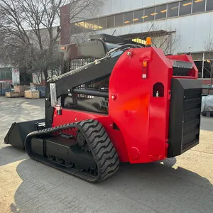 EPA Skid Steer Tracks High Flow China Diesel Loader Front End Cargador 1 Ton TS65 75 Hp 140hp With Mulcher Bucket Free Shipping