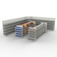 Étagères de supermarché sur mesure avec éclairage LED, équipement de présentation pour la vente au détail