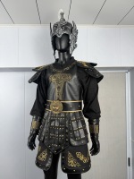 Vestes et Manteaux de Général Chinois Ancien Portables, Costume de Cosplay de Guerrier Chinois, Casque en Argent Sculpté, pour Halloween, Scène et Cinéma