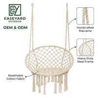 Fauteuil suspendu en macramé moderne en coton - Mobilier d'extérieur