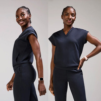 Tenues d'hôpital en tissu interlock extensible tricoté pour femmes, en nylon et élasthanne, ensemble uniforme médical dentaire, personnalisation du logo possible
