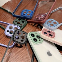 Étui de téléphone pour iPhone 14 Pro Max, style féminin de luxe, avec protection d'objectif d'appareil photo en faux diamant, dos en acrylique