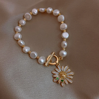 Bracelet réglable en perles d'eau douce baroques