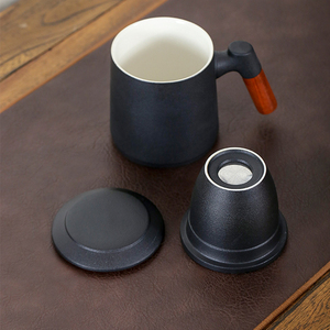 Bộ Lọc gốm thép không gỉ trà Tumbler với nắp và gỗ xử lý văn phòng <span class=keywords><strong>Mug</strong></span> - Product Image 4