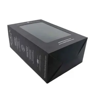 Specialize High Quality handmade offset / silk screen color printed packing black paper box package