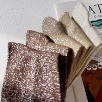Chaussettes Tube Brillantes Très Élastiques et Tendance pour Femme, en Soie Dorée et Argentée, Pailletées