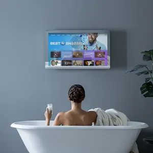 Haocrown 32-inch Gương thông minh TV, 4K Ultra HD Thông Minh gương TV cho phòng tắm hơi hoặc vòi hoa sen với điều khiển bằng giọng nói