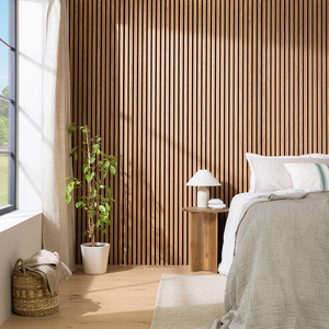 Âm thanh bằng chứng tấm Tường gỗ sồi vàng gỗ tự nhiên Veneer MDF slat sợi polyester tấm âm thanh - Product Image 3