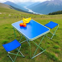 Table de camping pliante portable, table carrée simple pour l'extérieur, petite table domestique pour pique-nique, marché, ou ordinateur portable