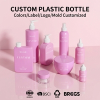 Lot de Bouteilles Vides Personnalisables pour Soins de la Peau, Bouteilles Carrées en Plastique pour Après-shampooing et Shampooing, Flacon Cosmétique pour Nettoyant Visage et Corps avec Pompe Distributrice
