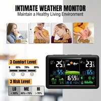 Réveil numérique LCD radiocommandé 5107-1, station météo sans fil USB OEM, capteur de température et d'humidité intérieur/extérieur