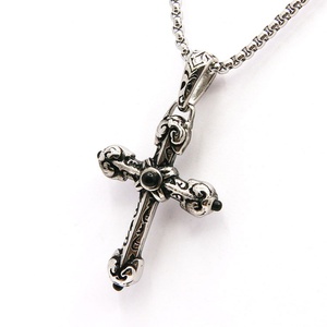 Collar con Colgante de Cruz de Plata de Acero Inoxidable, Joyería Católica 2018 - Product Image 2