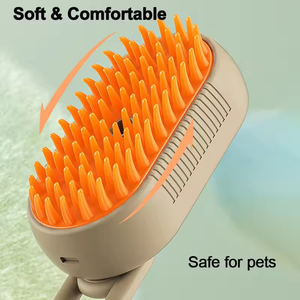 Limpiador de pelo para perros y gatos <span class=keywords><strong>3</strong></span> en <span class=keywords><strong>1</strong></span>, peine de vapor con PULVERIZADOR DE AGUA USB eléctrico, cepillo de vapor para gatos, masaje con mango - Product Image 6