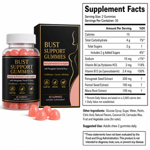 Gomitas de Apoyo Mamario de Marca Privada con Fenogreco, Hinojo y Raíz de Maca <span class=keywords><strong>para</strong></span> el Bienestar de las Curvas Femeninas, OEM <span class=keywords><strong>para</strong></span> el Aumento de Senos - Product Image 6