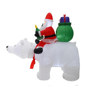 Sistema de Compras Dropship: Oso Polar Inflable de Navidad con Papá Noel Montado, Oso Vibrador para Decoración de Ambiente Festivo - Product Image 2
