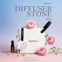 TopOne Coffret Parfum Auto avec Pierre Diffuseur Forme Rose et Huile Parfumée pour Trajets Quotidiens