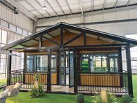 Maison conteneur extensible de 40 pieds avec véranda, villa modulaire préfabriquée de luxe, mini-maison pliable moderne préfabriquée avec terrasse
