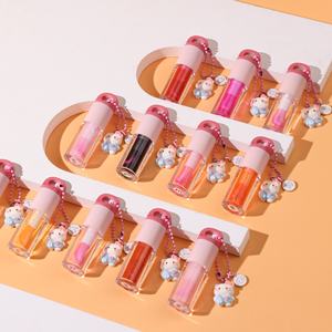 Benutzer definiertes Logo Hochwertiger veganer Lippen praller Langlebiger feuchtigkeit spendender Effekt Flüssige farbwechsel nde Lipgloss-Basis mit Glitzer - Product Image 6