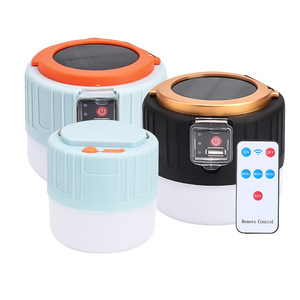 Solar Bulb Lamp Led Camping Lantern Rechargeable Outdoor Emergency Light With Remote Control - Product Image 1