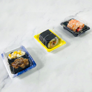 Boîte à sushi à deux grains jetable en plastique japonais imprimé carré commercial sashimi algues sushi rouleau boîte d'emballage - Product Image 2