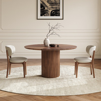 Table à manger en bois massif de style rustique médiéval, couleur noyer, petite table de salon/négociation pour espaces compacts