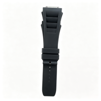Bracelet de montre en silicone noir de qualité supérieure avec connecteur métallique |   Bracelet de montre de sport étanche, bracelet de remplacement pour montres de luxe