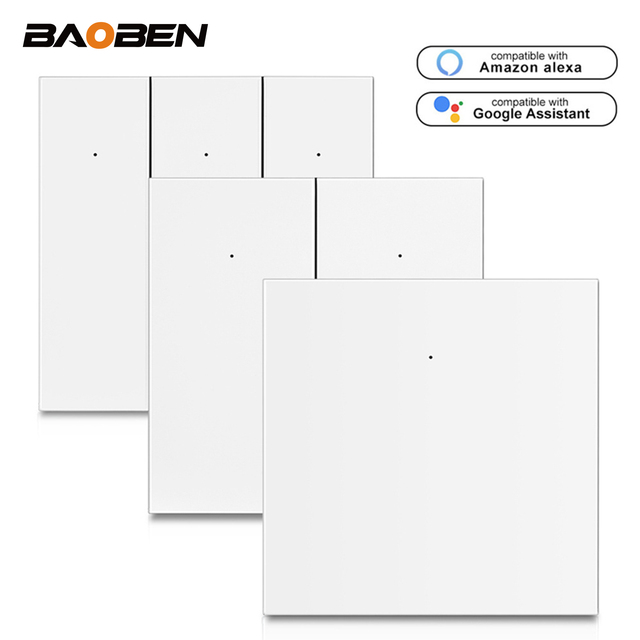 BAOBEN Graffiti Standard WiFi Smart Switch Single Neutral Wire Universal Button Switch Voice Control Intelligent Wall Switch