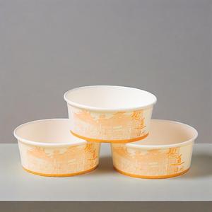 Tazón de Papel para Ensalada Blanco Biodegradable y Ecológico con Logotipo Personalizado, Tazón de Papel Moderno Desechable con Tapa - Product Image 3