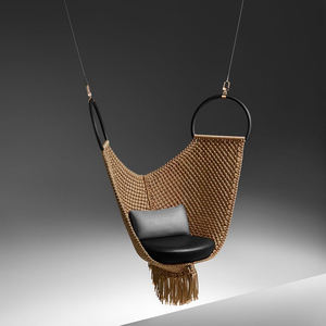उच्च अंत इनडोर हैंगिंग कुर्सी आउटडोर गार्डन गोल्डन रस्सी कपास मैकरा हैममॉक - Product Image 3