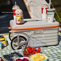 Valise tout-terrain, coque rigide en PC avec roues surdimensionnées, porte-gobelet, port USB, serrure TSA, grande capacité pour le camping et les voyages