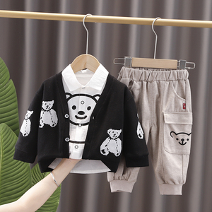 Produits les plus vendus Chemises à manches longues pour enfants à motifs animaux Cardigan en tricot pour garçons Manteau Costume - Product Image 1
