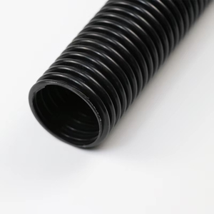Gaine de protection noire pour câbles, flexible, convolue, en plastique, pour le passage et le protection des fils - Product Image 1