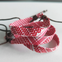 Bracelet Keffiyeh Palestine Tressé Réglable, Bracelet Écharpe Kufiya Arabe Palestinien