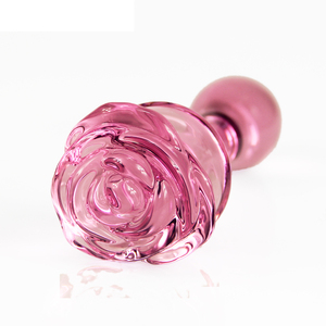 3D Pink Long Glass Flower <b>Anal</b> <b>Butt</b> <b>Plug</b> - Product Image 4