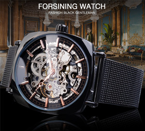 Forsining Gmt1076 Black Genuine Leather Fashion Royal Luxury Gold <strong>Clock</strong> Transparent Skeleton Men Automatic <strong>Mechanical</strong> Watches - Product Image 4