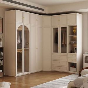 Tamaño personalizado Dormitorio Armario Moderno Estilo simple Almacenamiento de madera Armario Muebles Hogar - Product Image 5