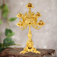 CA-1001 Élégant chandelier d'autel en laiton fait main pour les cérémonies religieuses et la décoration intérieure, pour bougie pilier