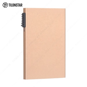 TILONSTAR TWM300, tarjetero emergente de aluminio Delgado minimalista con logotipo personalizado y función de bloqueo RFID - Product Image 1