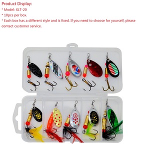 Lot de 10 leurres tournants en métal composite Luia avec paillettes, appât biomimétique - Product Image 6