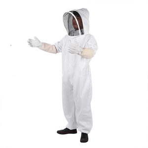 การเลี้ยงผึ้ง Beeware หนาสีขาวพื้นที่ชุดหนึ่งชิ้นผึ้งสูทและหนังแกะถุงมือสูท - Product Image 6