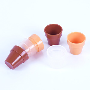 Mini pots de fleurs succulentes en ABS, pots de fleurs miniatures en terre cuite simulés, jouets miniatures DIY, accessoires de scène en colle à la beurre. - Product Image 5