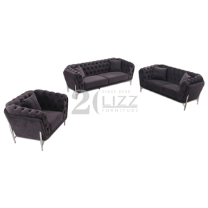Conjunto de sofás para el hogar, tela de terciopelo para sala de estar, nuevo diseño Popular de Suecia - Product Image 1