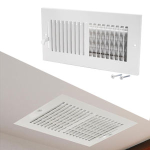 Двусторонняя вентиляционная решетка для подачи воздуха, квадратная, из штампованной стали, для стен и потолков, для систем ОВКВ, повышенная эффективность, для офисов - Product Image 1