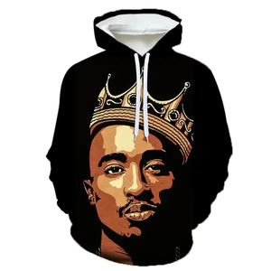 Sweats à capuche imprimés en 3D pour hommes, <span class=keywords><strong>rappeur</strong></span> R.i.p <span class=keywords><strong>Tupac</strong></span>, sweats à capuche à impression numérique pour hommes, impression intégrale, surdimensionné, OEM ODM, pull-over - Product Image 3
