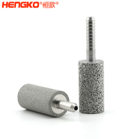 Pierre de carbonatation HENGKO en acier inoxydable 316L fritté de 0,5 micron |   Diffuseur d'aération à micro-bulles à raccords 1/4 " et 1/8 "