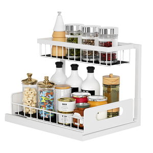 Gabinete de Almacenamiento Negro de 2 Niveles Deslizable Bajo el Fregadero, Organizador de Cocina de 2 Niveles para Debajo del Fregadero - Product Image 6
