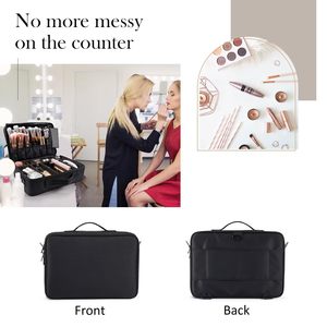 Valigia Trucco Professionale <span class=keywords><strong>con</strong></span> <span class=keywords><strong>Specchio</strong></span> Borsa Organizer per Cosmetici da Viaggio Beauty Case da Salone per Parrucchiere Box Makeup da Viaggio <span class=keywords><strong>con</strong></span> Divisori per Unghie - Product Image 2