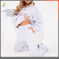 Logo personnalisé Vêtements d'entraînement pour femmes Survêtement Pantalon 2 pièces Ensembles Survêtements Survêtements Jogger Femmes Jogging Costumes